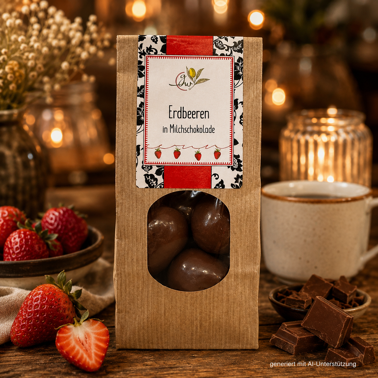 Erdbeeren in Milchschokolade - 125g