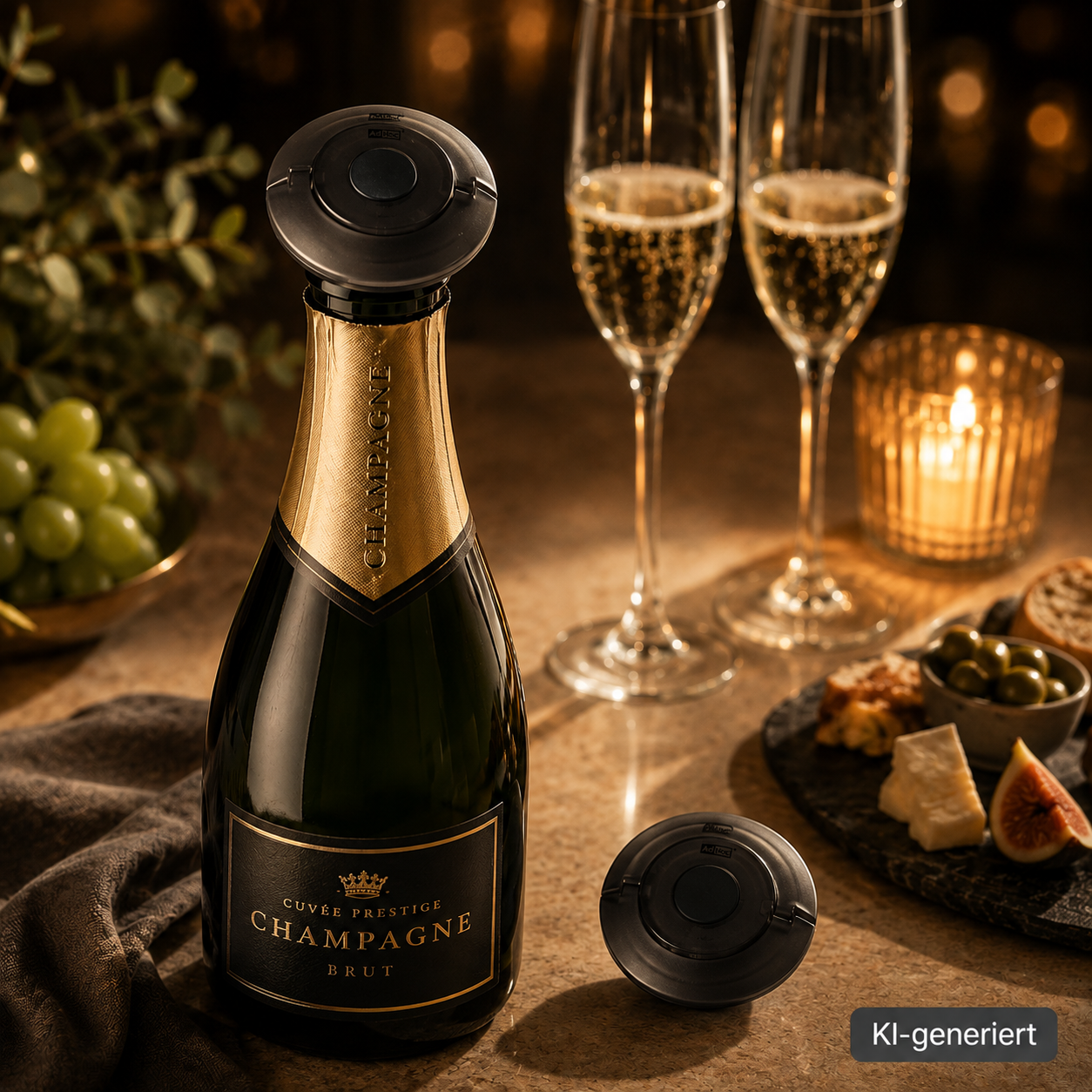 Sekt- und Champagnerverschluss GUSTO schwarz
