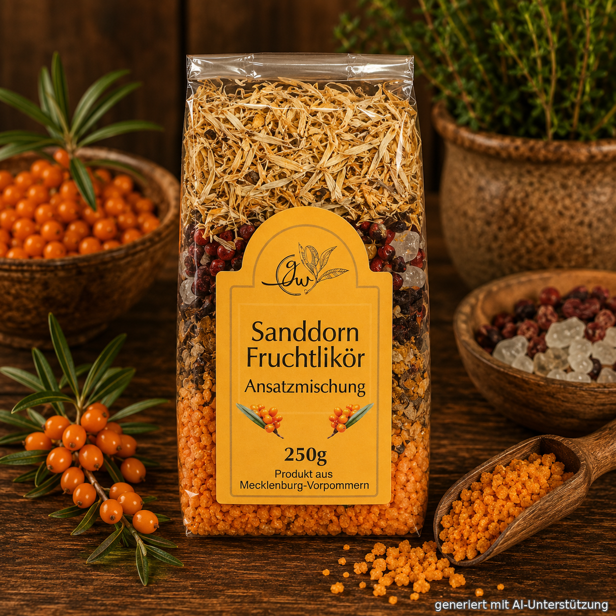 Sanddorn Fruchtlikoer Ansatzmischung - 250g