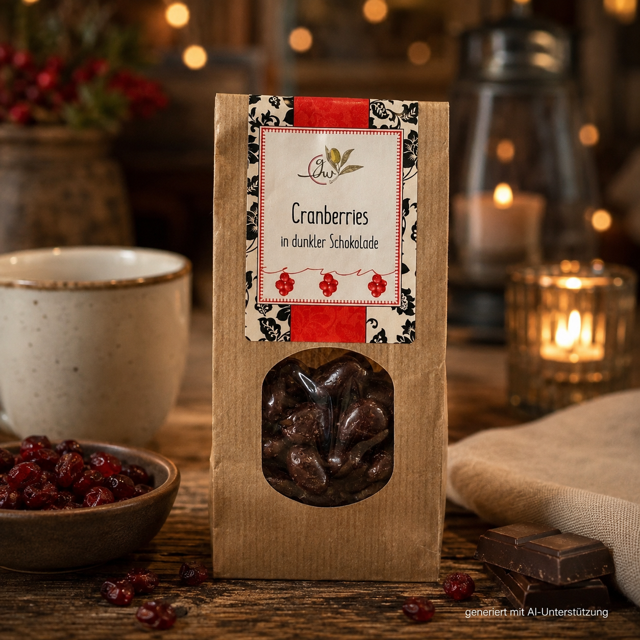 Cranberries in dunkler Schokolade - 150g