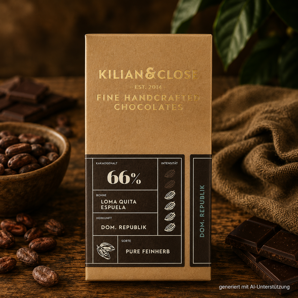 66% Pure Feinherb-Schokolade - 80g