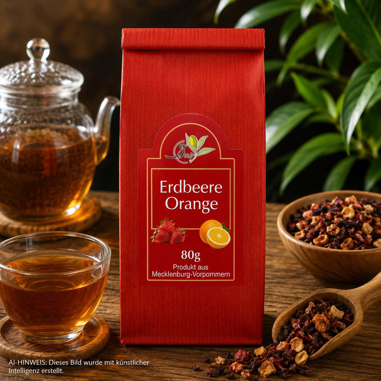 Erdbeer Orange Fruechtetee - 100g