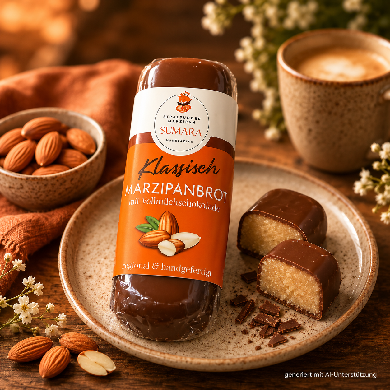 Marzipanbrot mit Vollmilchschokolade - 60g