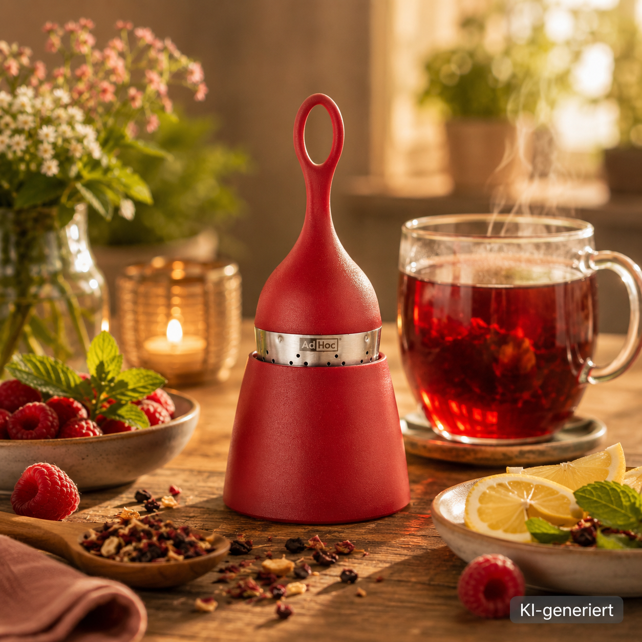 Schwimmender Teefilter Foatea - rot