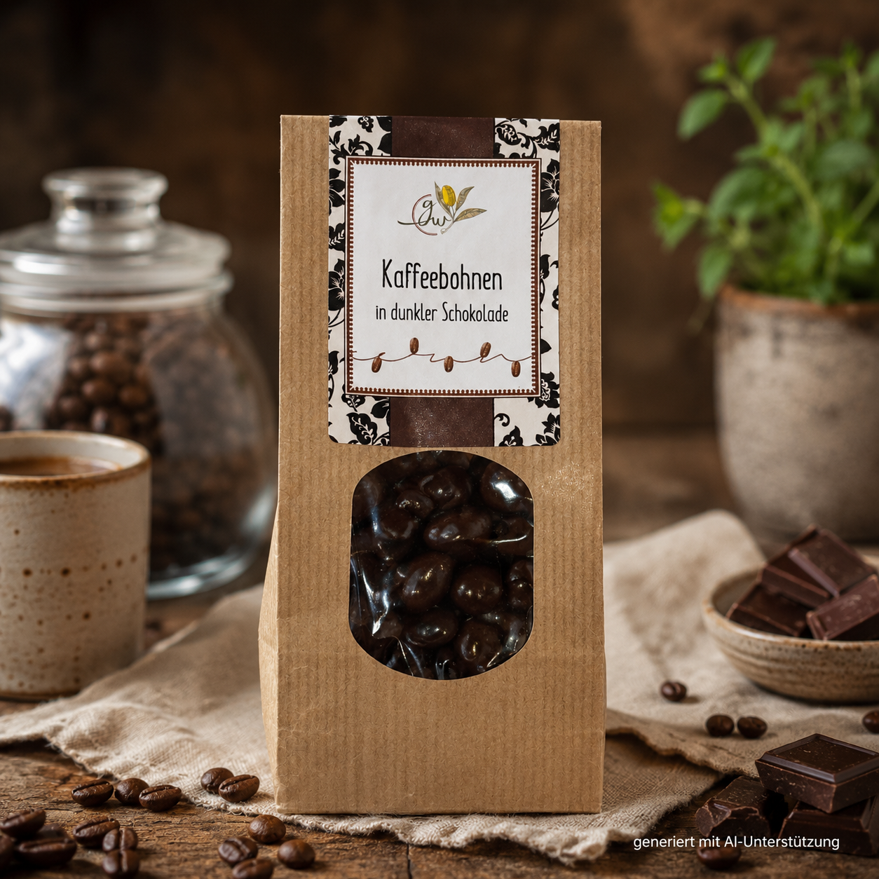 Kaffeebohnen in dunkler Schokolade - 150g
