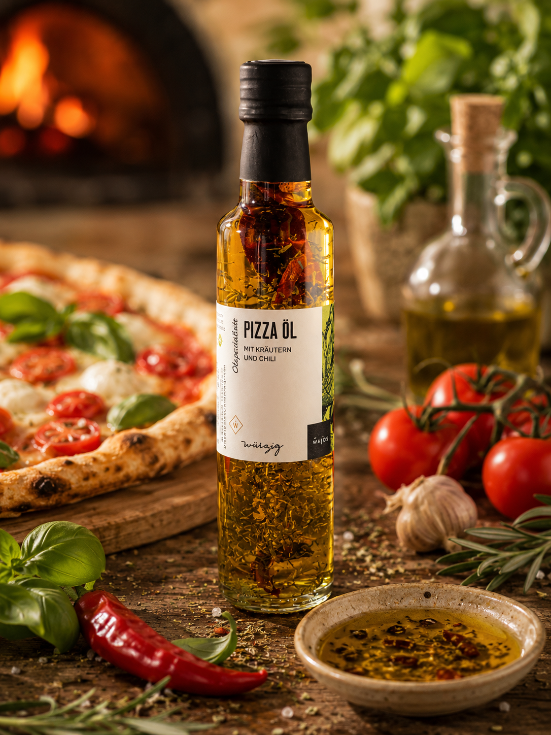 Pizza Öl mit Kräutern und Chili - 250ml