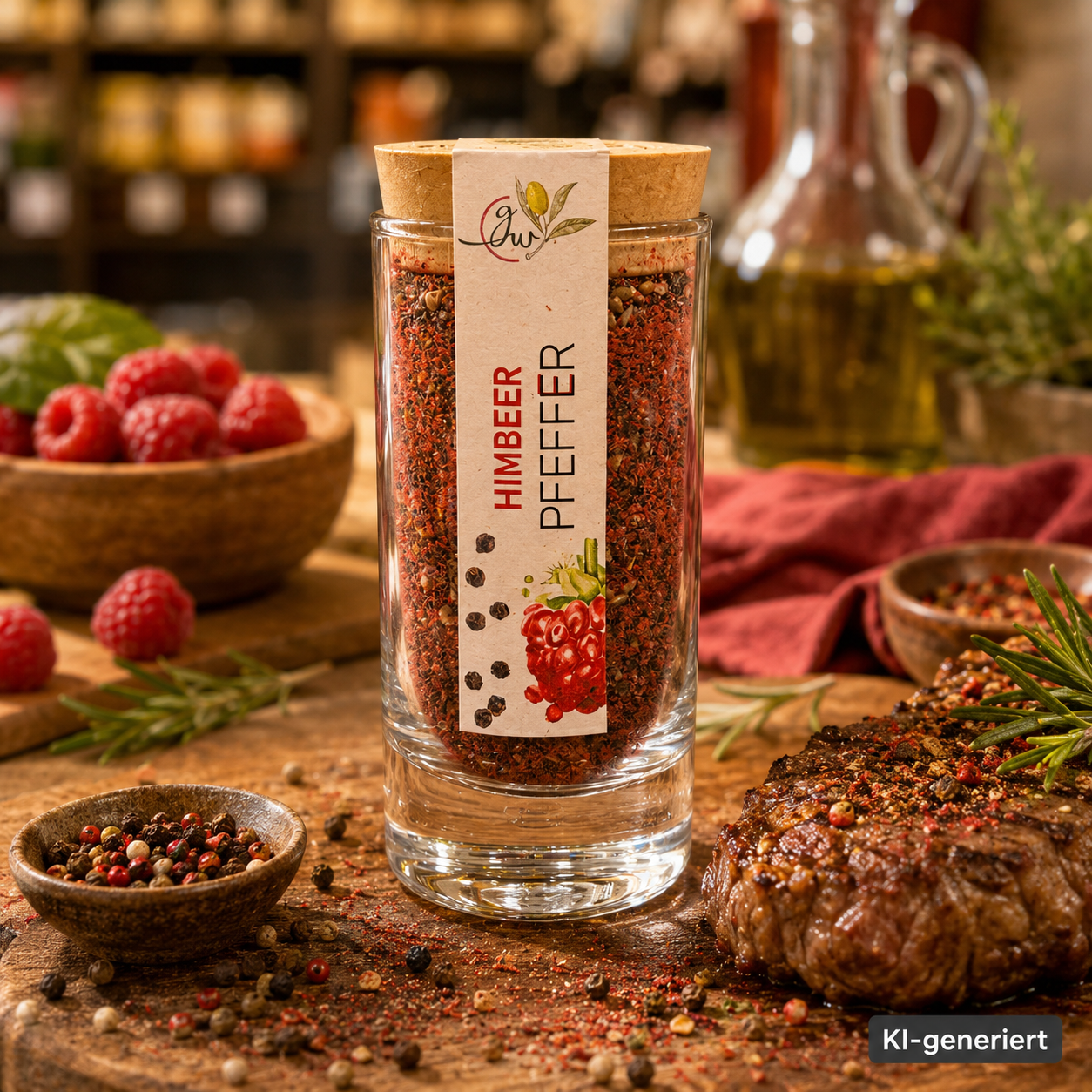 Himbeerpfeffer Gewürz - Korkenglas - 45g