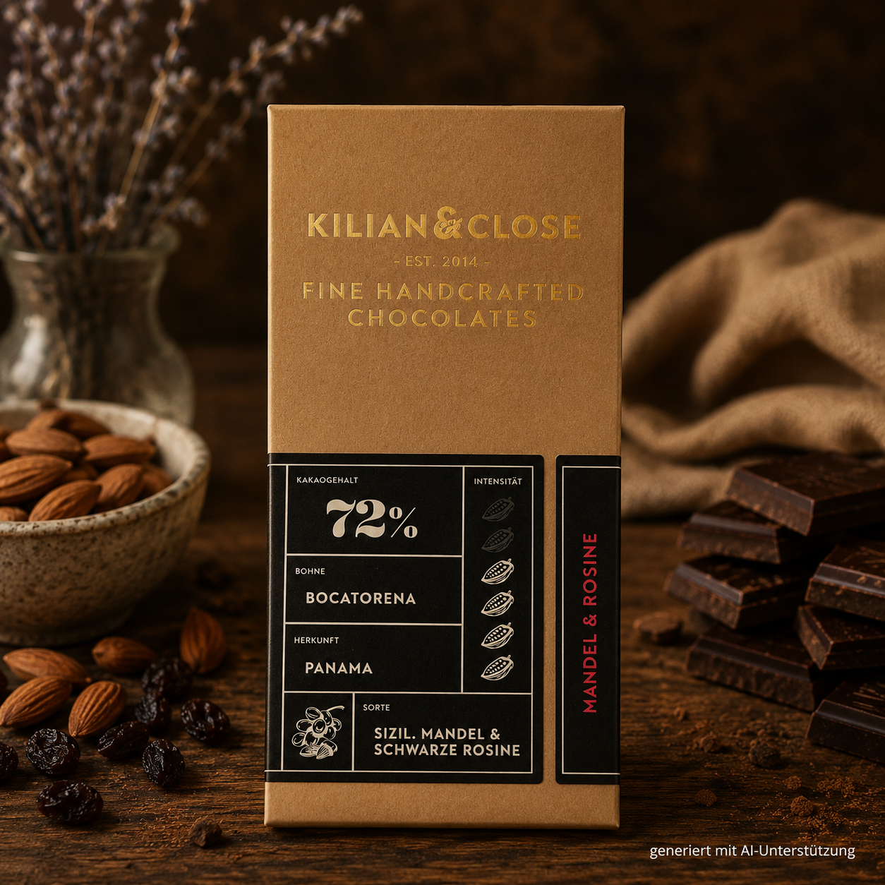 72% Mandel & Rosine Feinherb-Schokolade - 80g