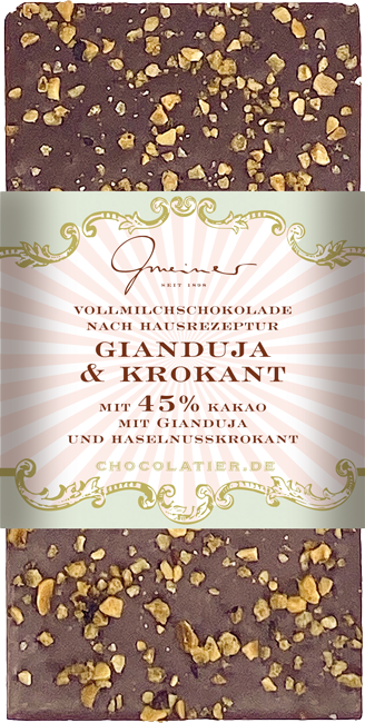Gianduja & Krokant Vollmilch Schokolade - 45% - 100g