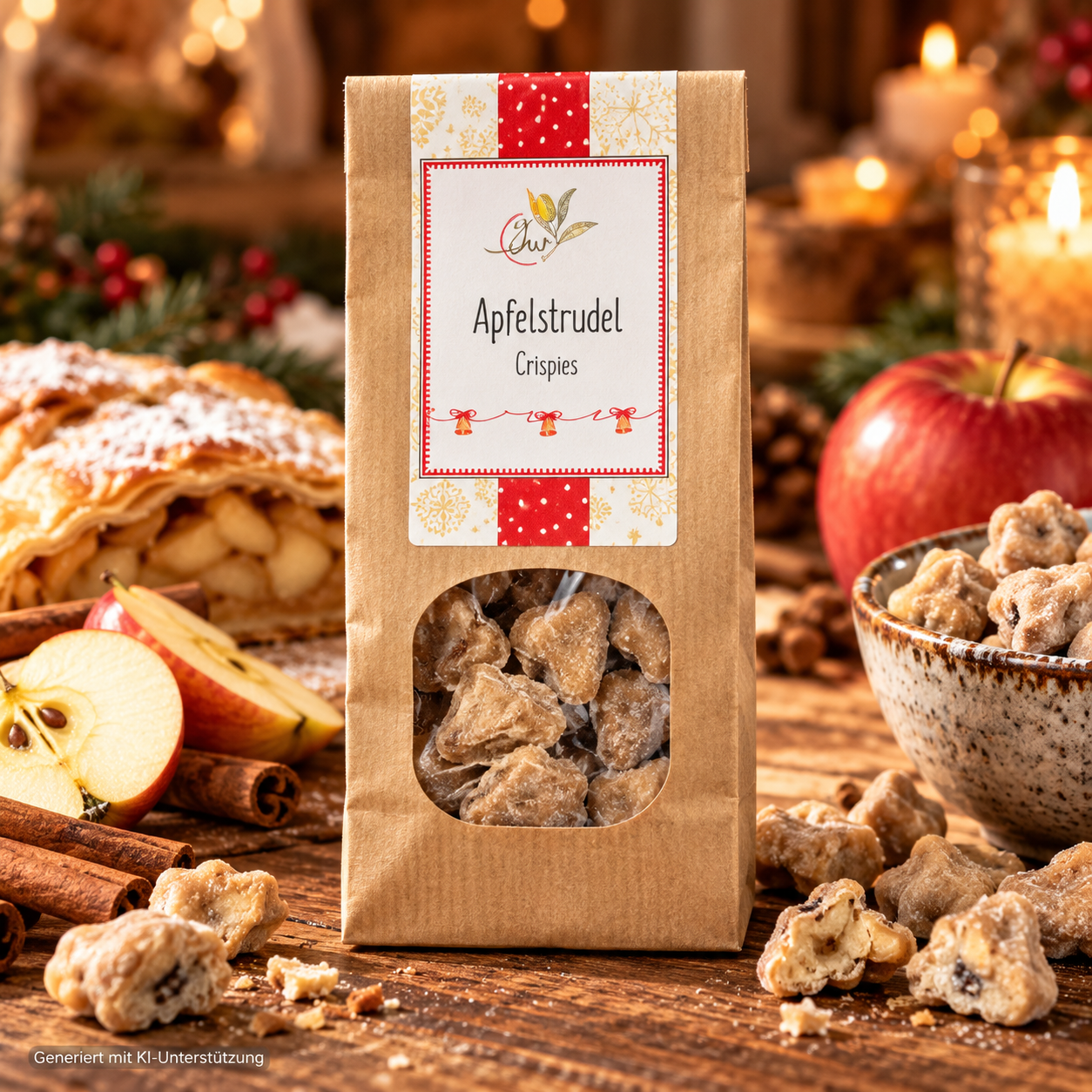 Apfelstrudel Crispies Schokolade - 125g
