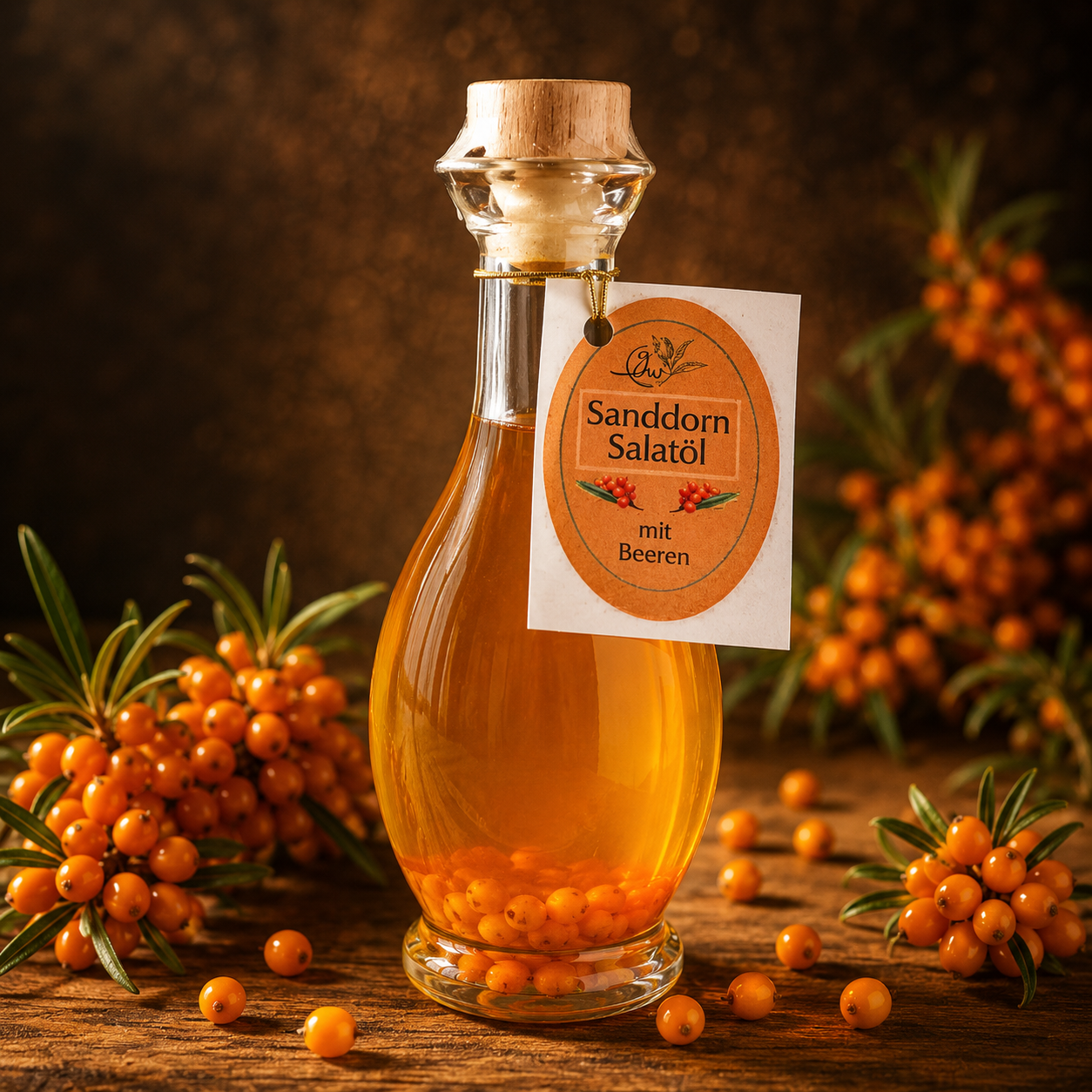 Sanddorn Salatöl mit Sanddornbeeren - 250ml