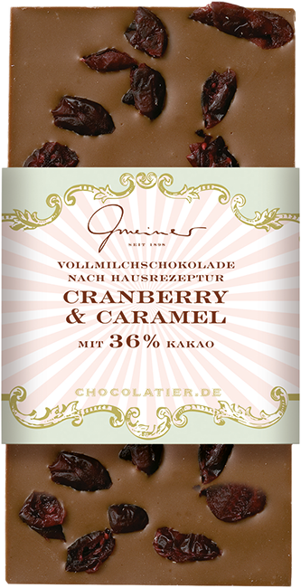Cranberry & Caramel Vollmilchschokolade - 36% - 100g