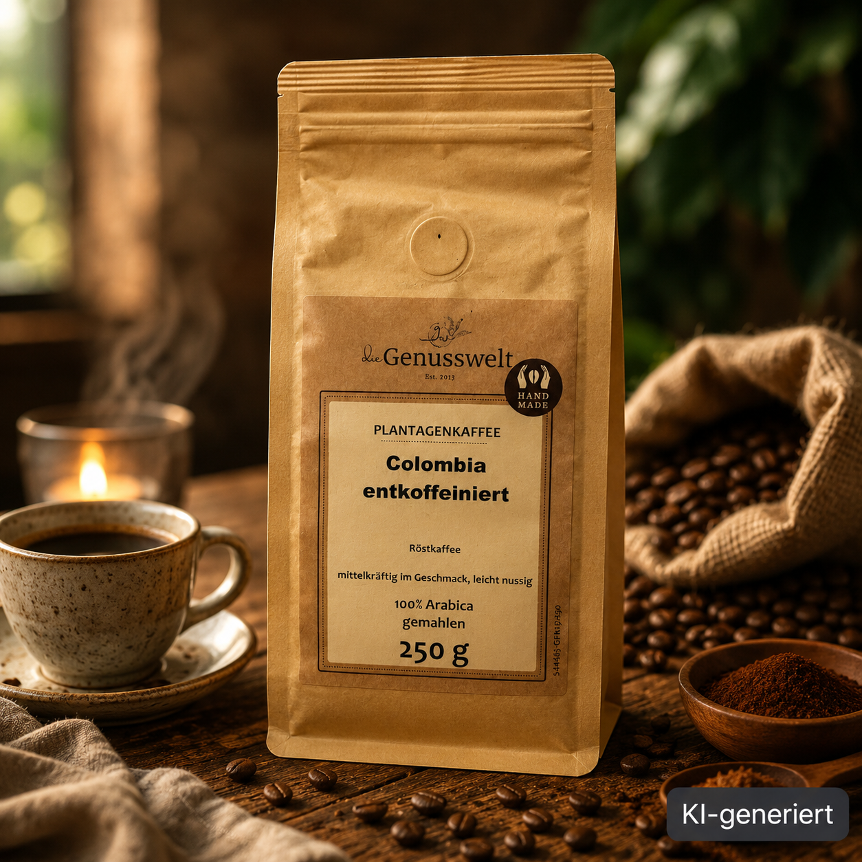 Columbia Kaffee - entkoffeiniert - genahlen - 250g