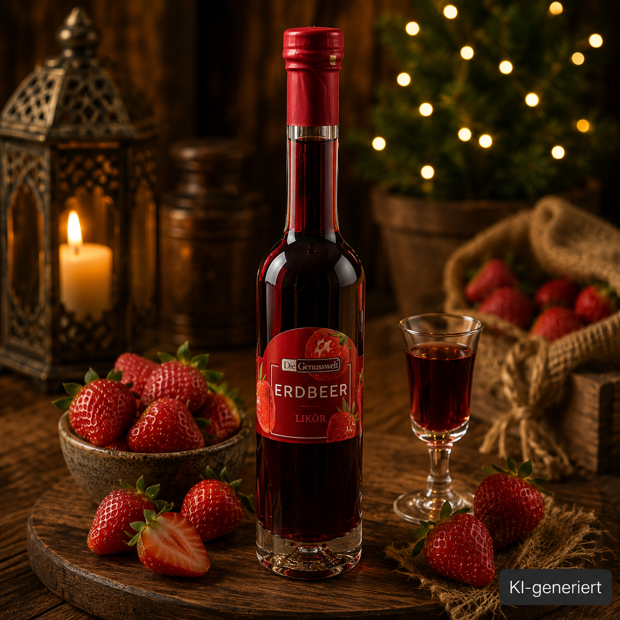 Erdbeer Likoer mit Grappa verfeinert - 18% vol. - 200ml