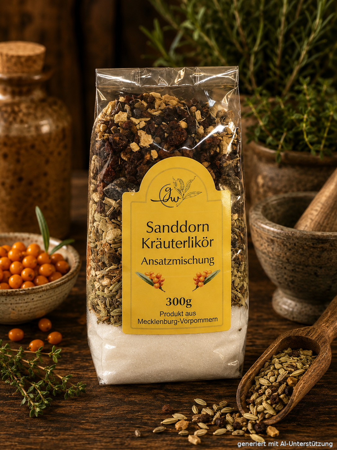 Sanddorn Kräutertropfen Ansatzmischung - 300g
